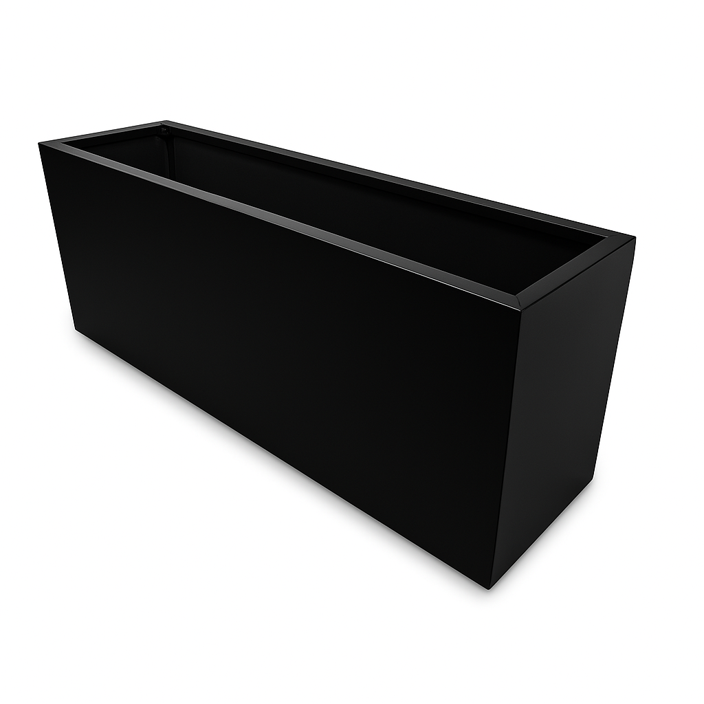 Greenlife Metal Designer Planter Box with Base 1200 x 340 x 400mm Black