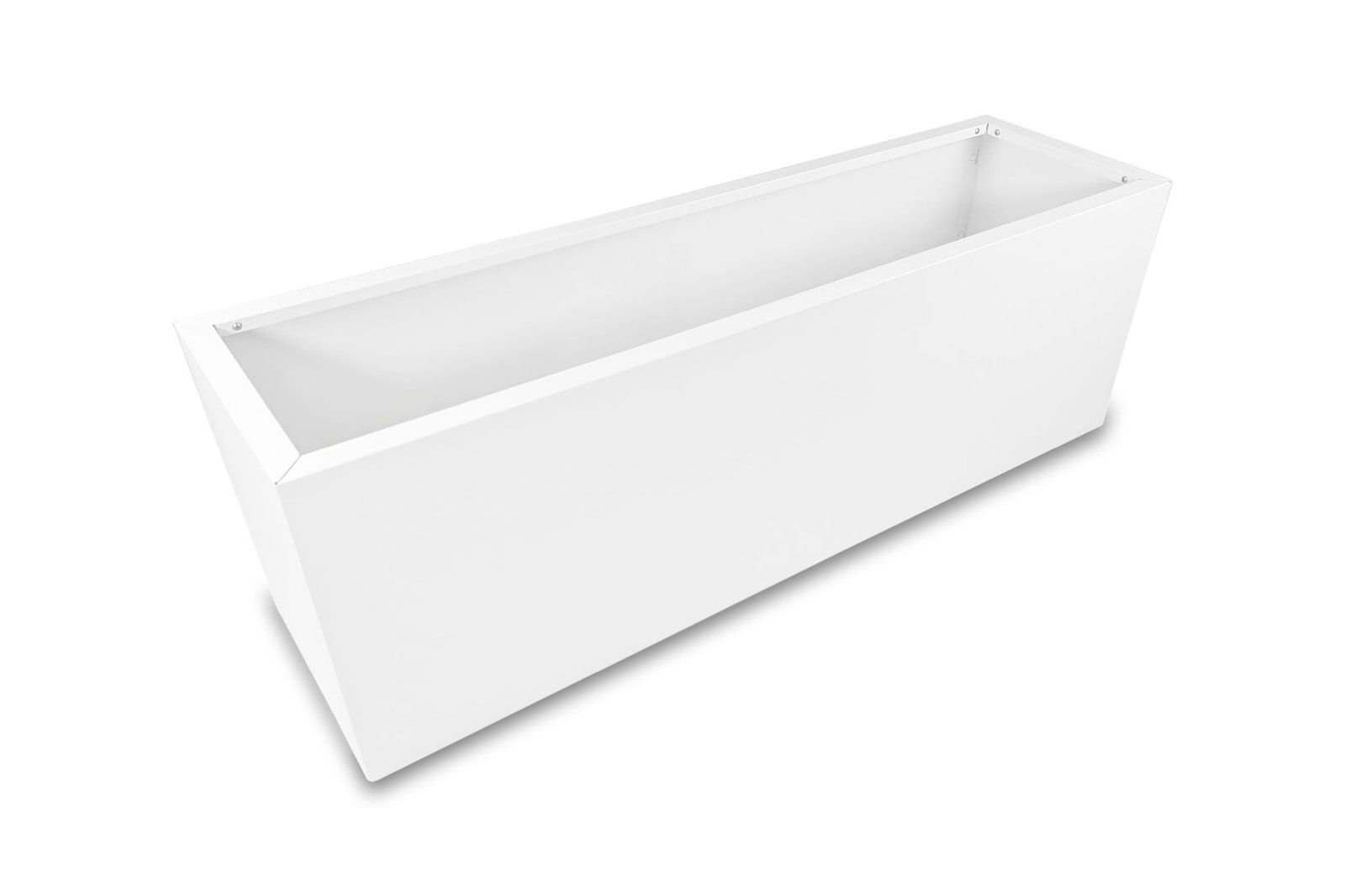 Greenlife Metal Designer Planter Box with Base 1200 x 340 x 400mm Vibrant White